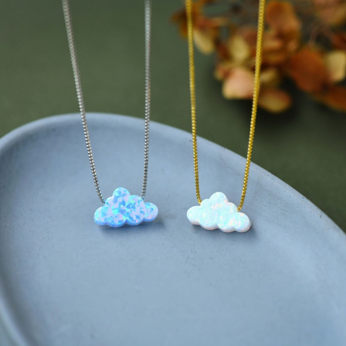 Wolke Opal Halskette - Wolke Anhänger Halskette