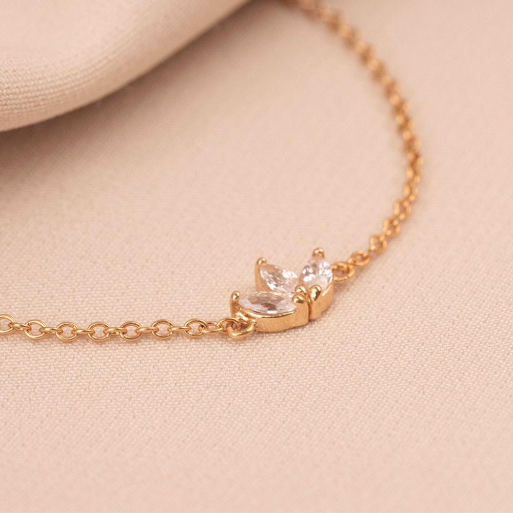 Drei Zirkonblüten - Kettenarmband