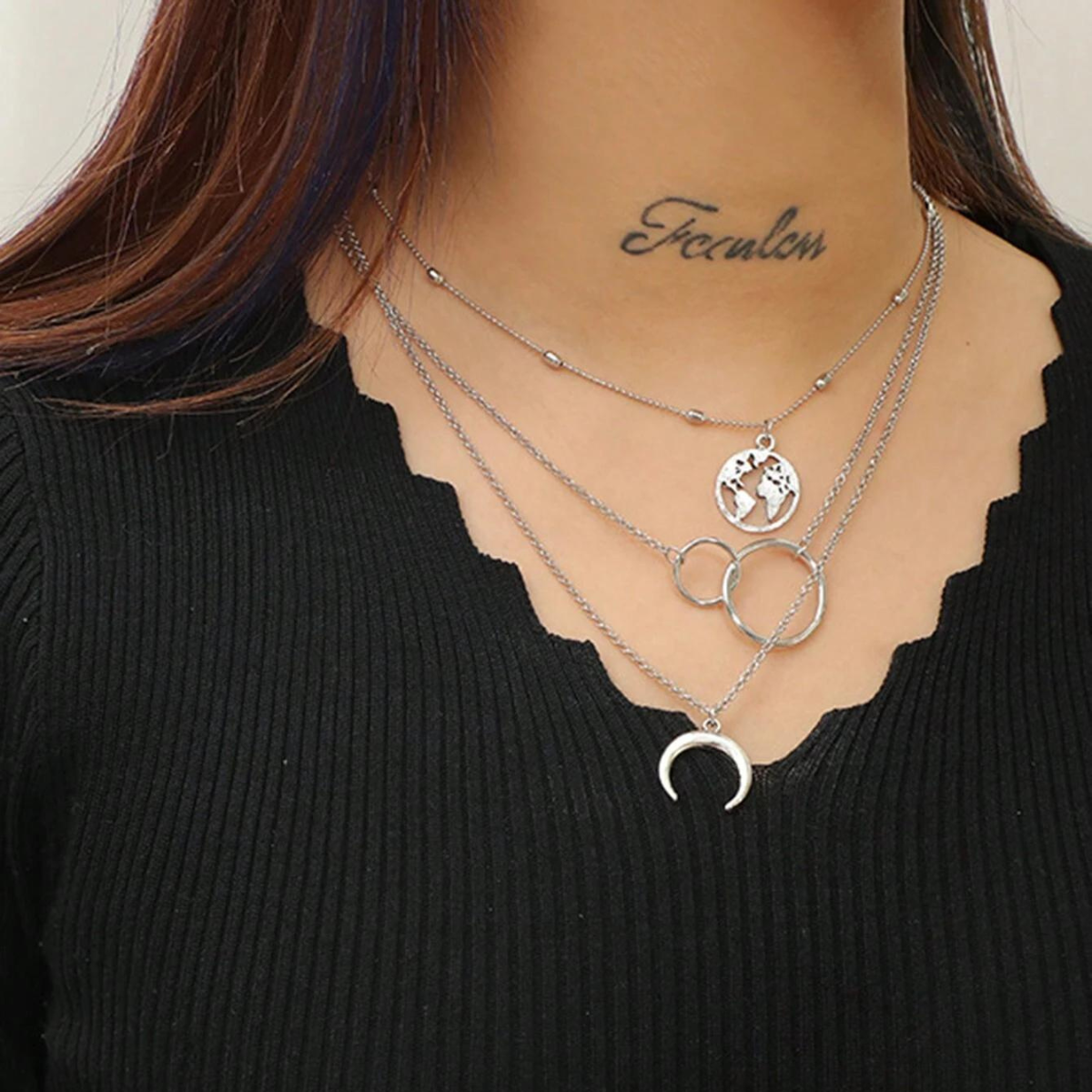 Erde Halskette - Bohème Lagen-Set