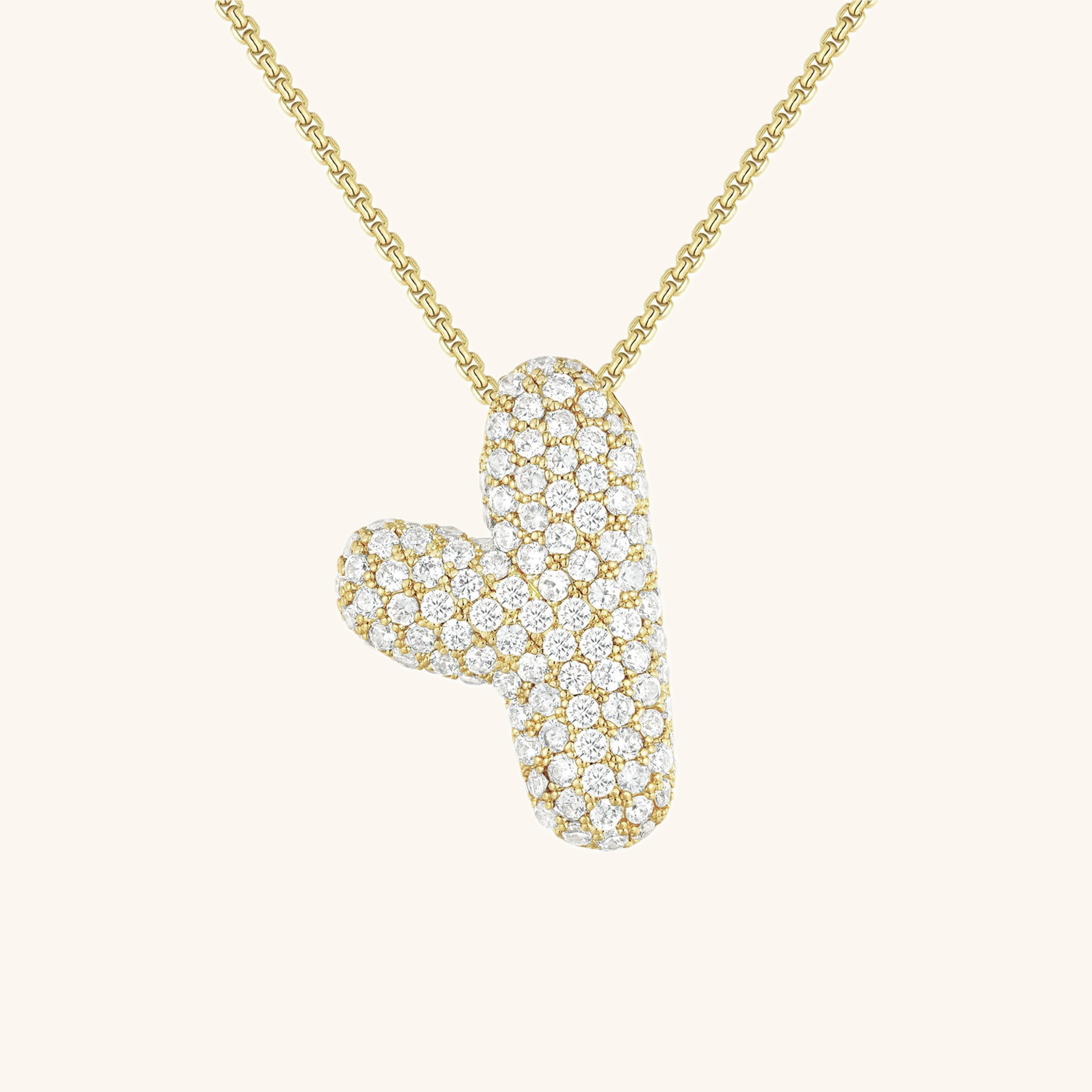 Bubble Initial Diamant Halskette