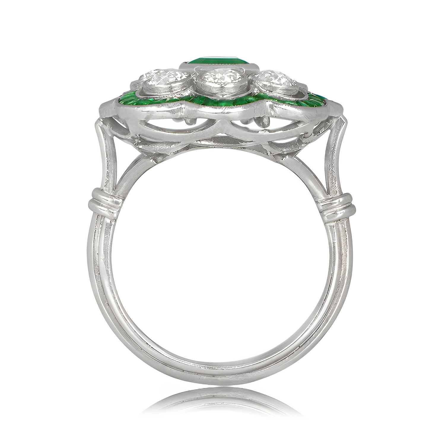 Margie – Vintage-Ring mit Smaragd und Gold-Detail