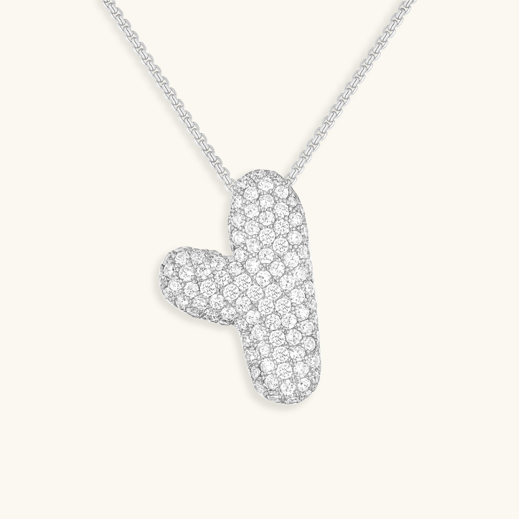 Bubble Initial Diamant Halskette