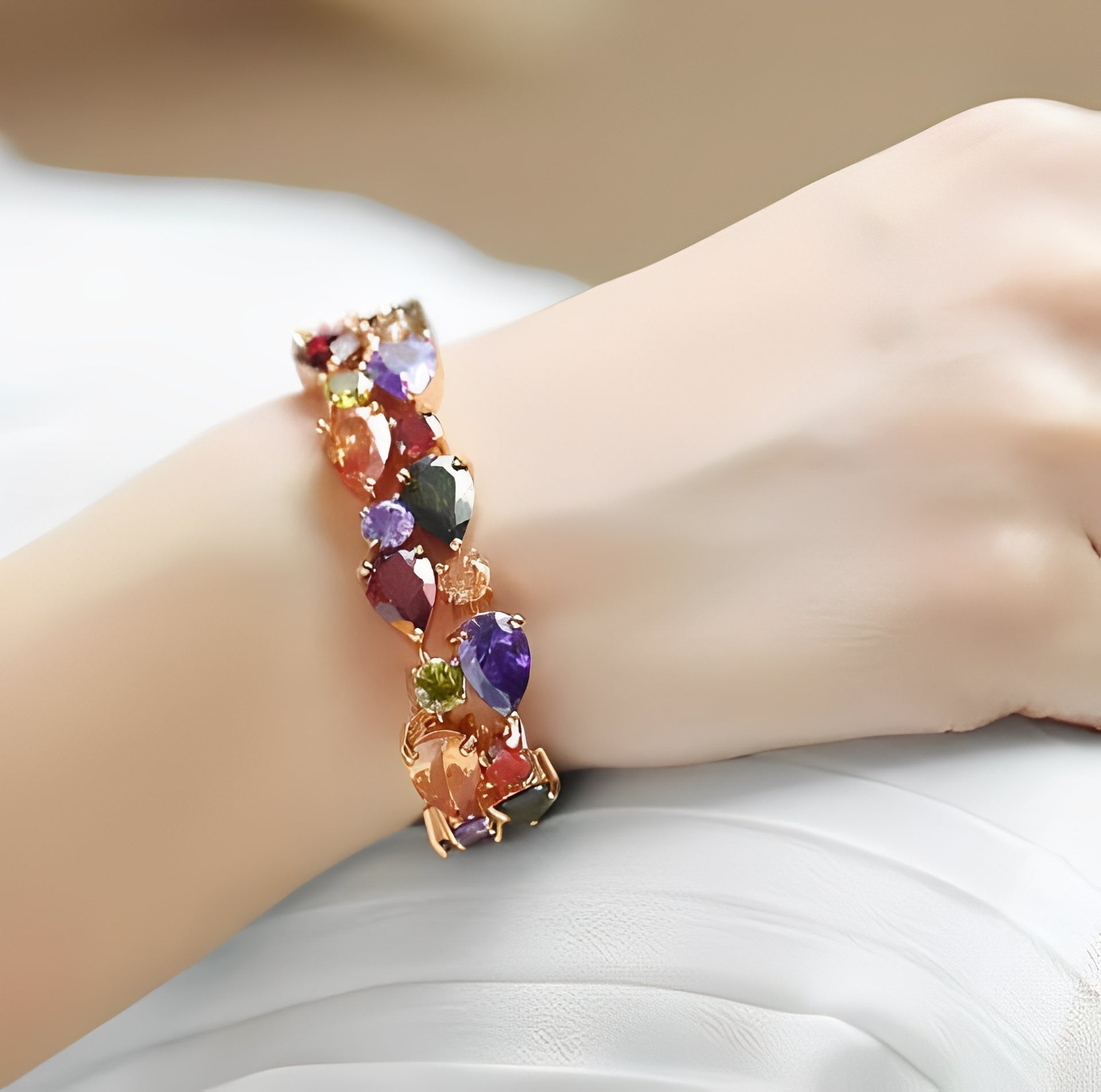 Cherilyn – Mehrfarbiges Armband in Roségold
