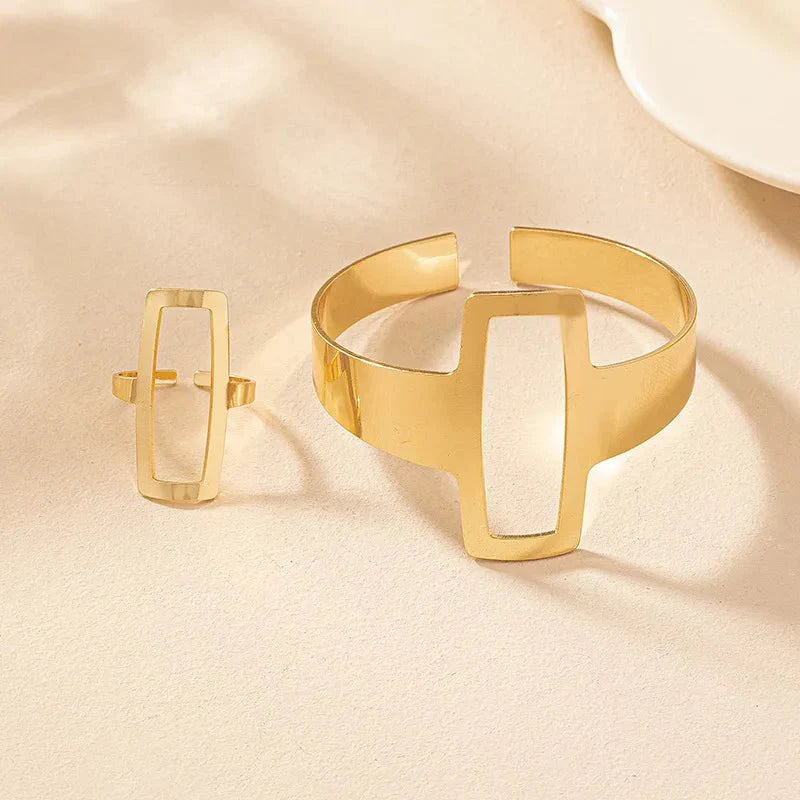 Lina – Duo Armband & Rechteckring