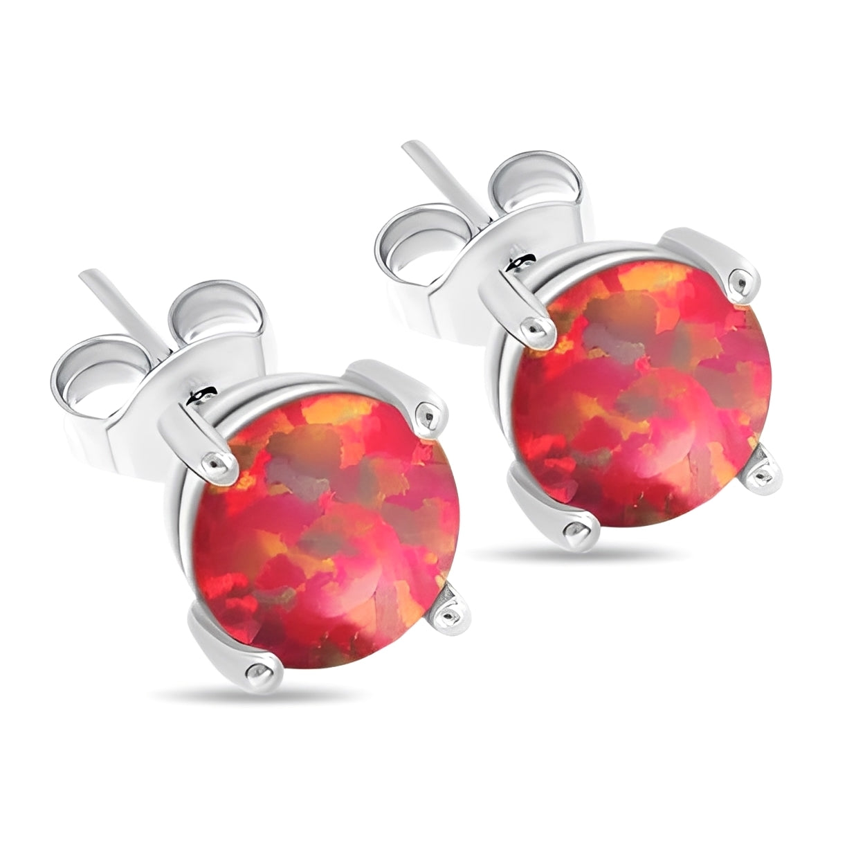 Millie – Ohrringe Feueropal Orange & Silber