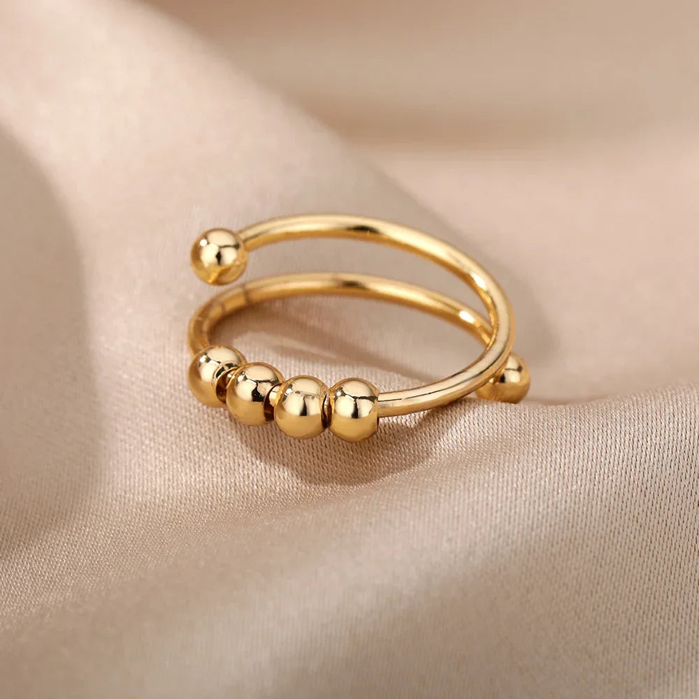 Maelis – Anti-Stress-Ring mit Drehenden Perlen
