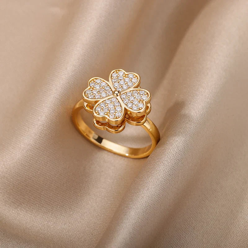 Dazel – Anti-Stress-Drehender Ring Vierblättriges Kleeblatt