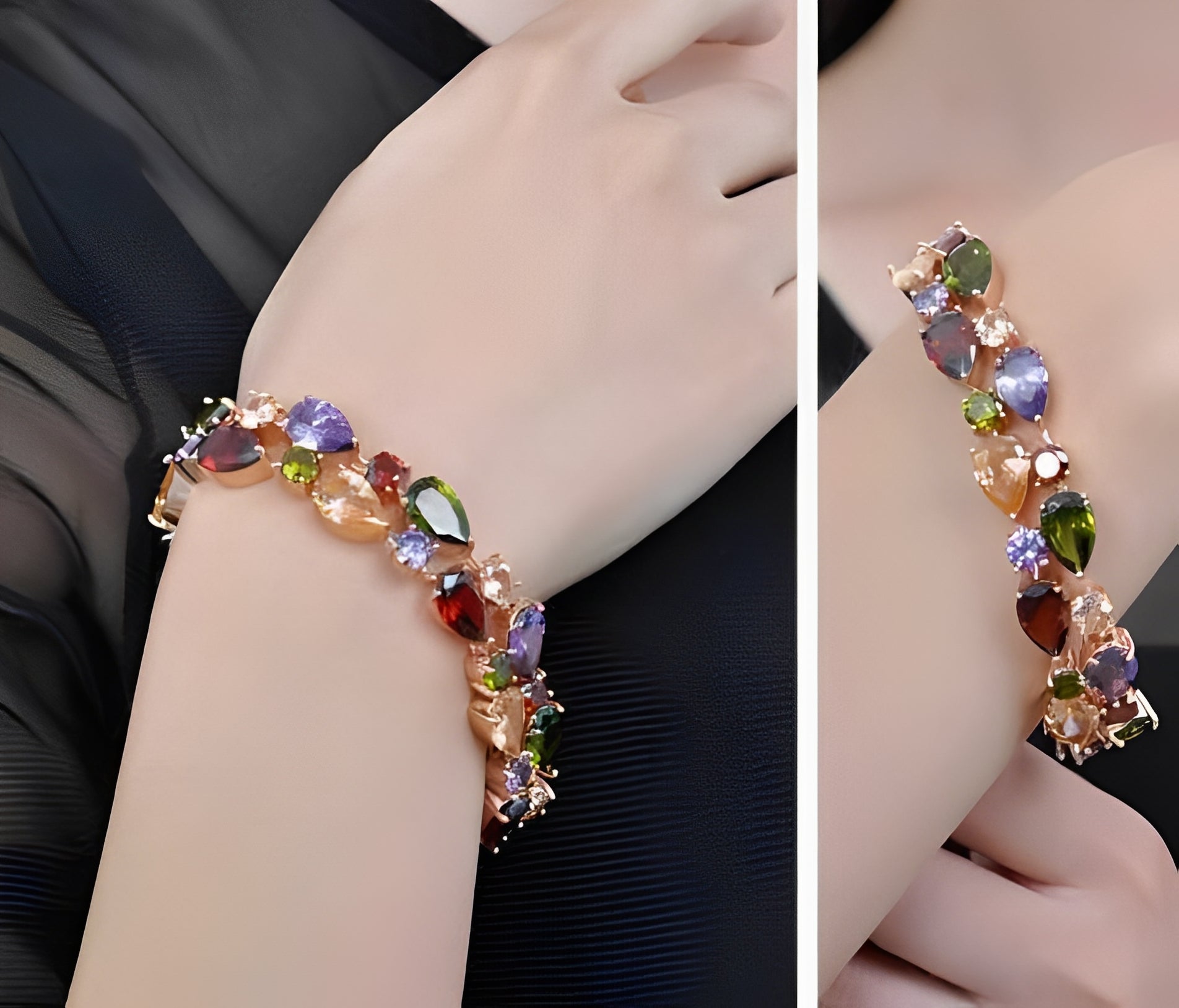 Cherilyn – Mehrfarbiges Armband in Roségold