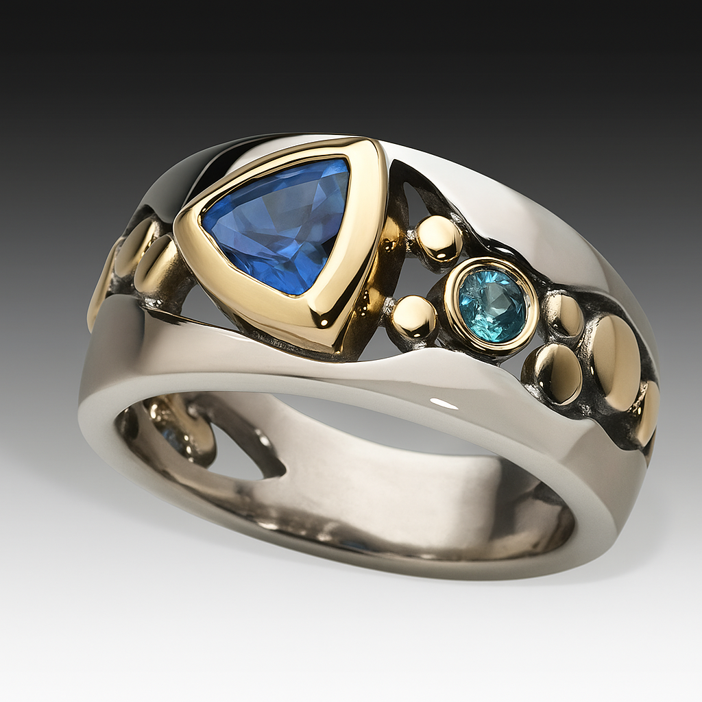 Janice – Bohème Vintage Ring mit Blauem Zirkon