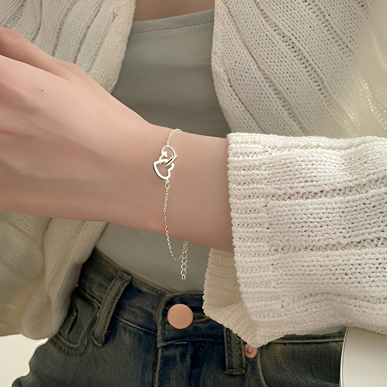 Amara – Glücksbringer-Armband mit Doppelherz