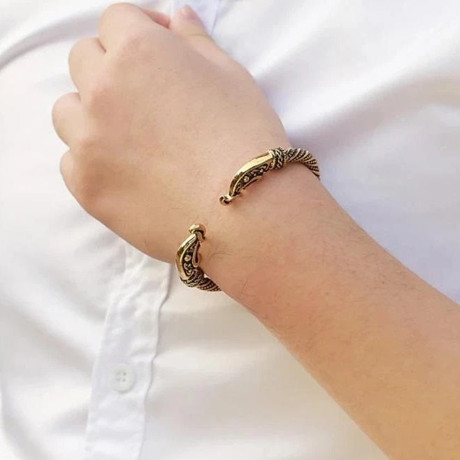 Ragnar – Wikinger-Armband für Herren im alten Stil in Silber oder Gold