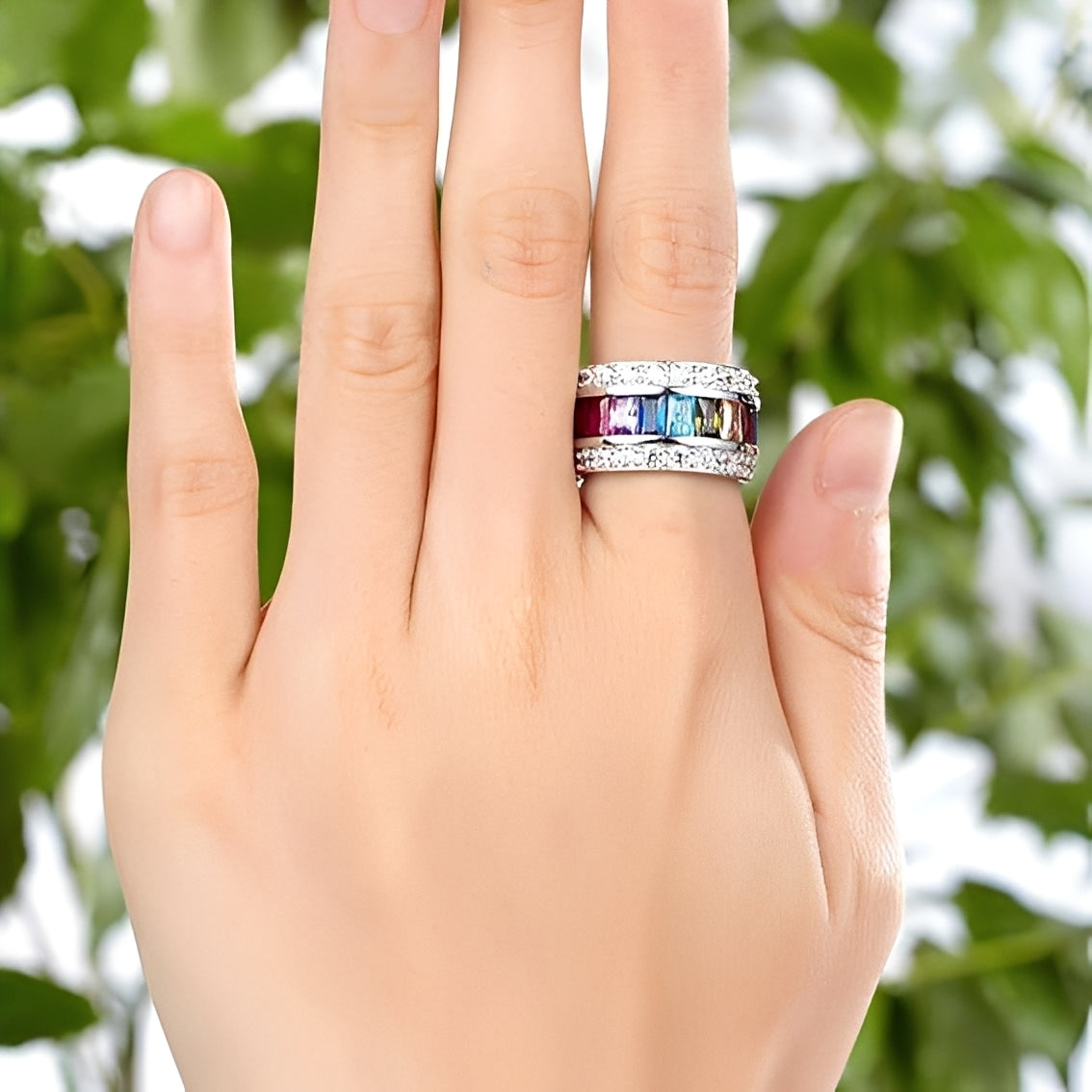 Sheena – Ring mit mehreren Steinen in 925 Silber