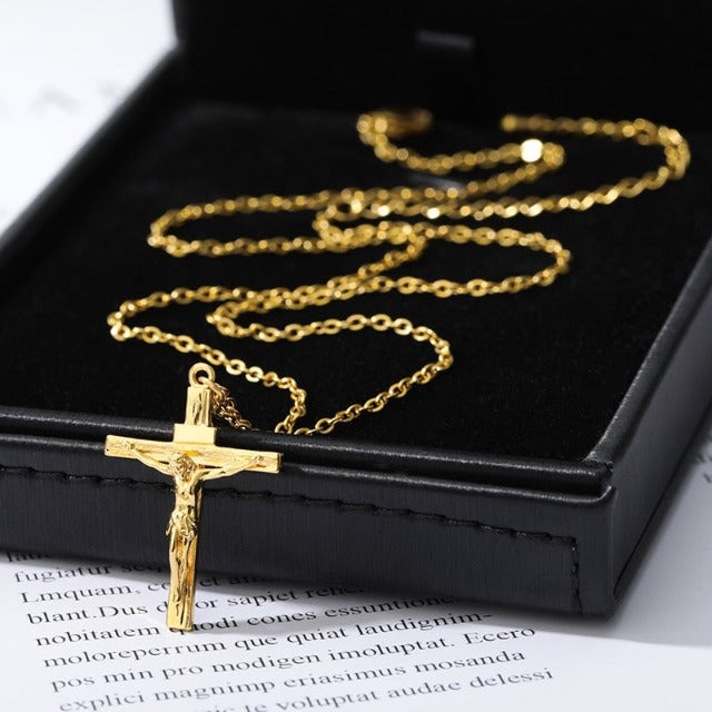 Ezio – Halskette & Anhänger Kreuz von Jesus Christus für Männer