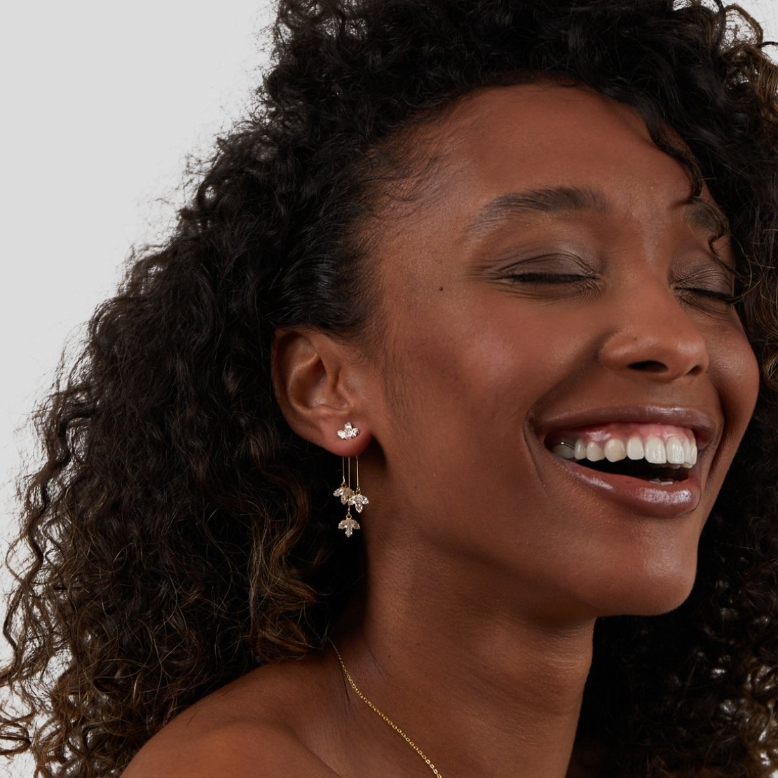 Maia - Kristall-Lotus-Wasserfall-Ohrringe