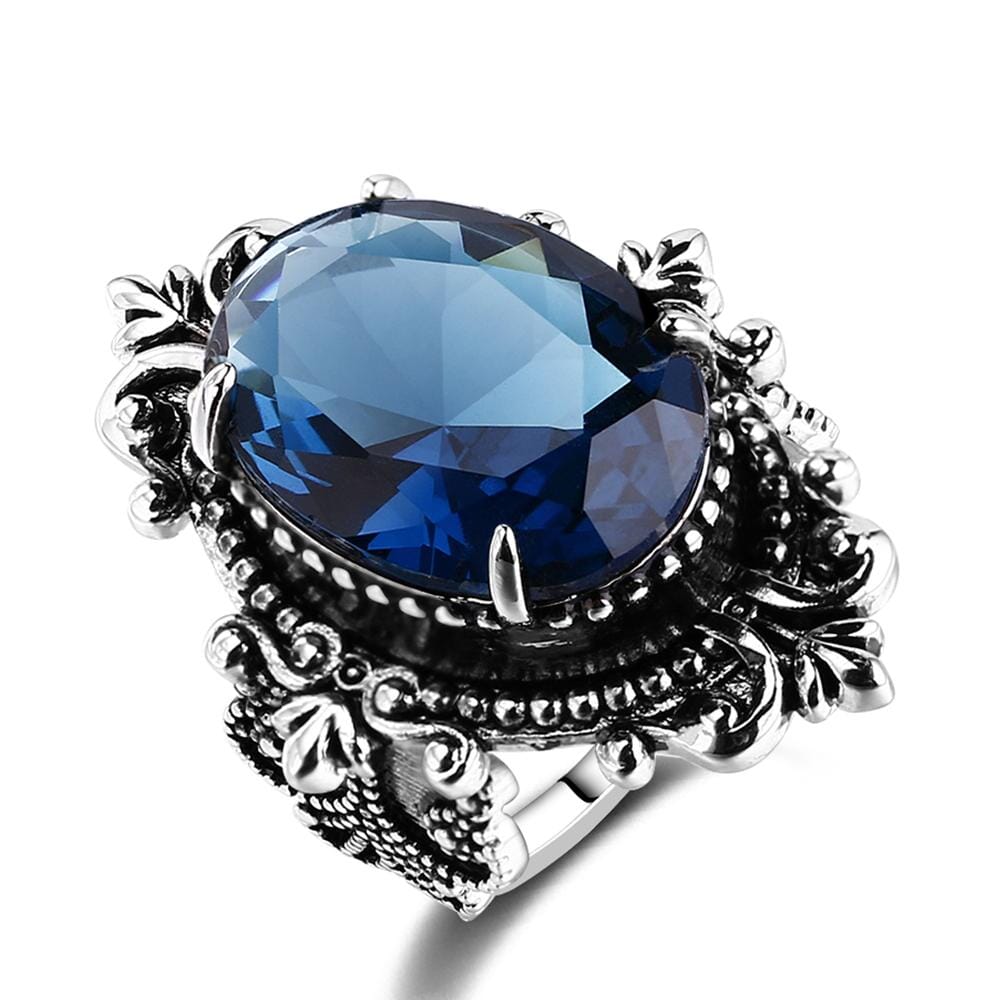 Ysoria – Ring Pfau in Blauem Saphir Vintage