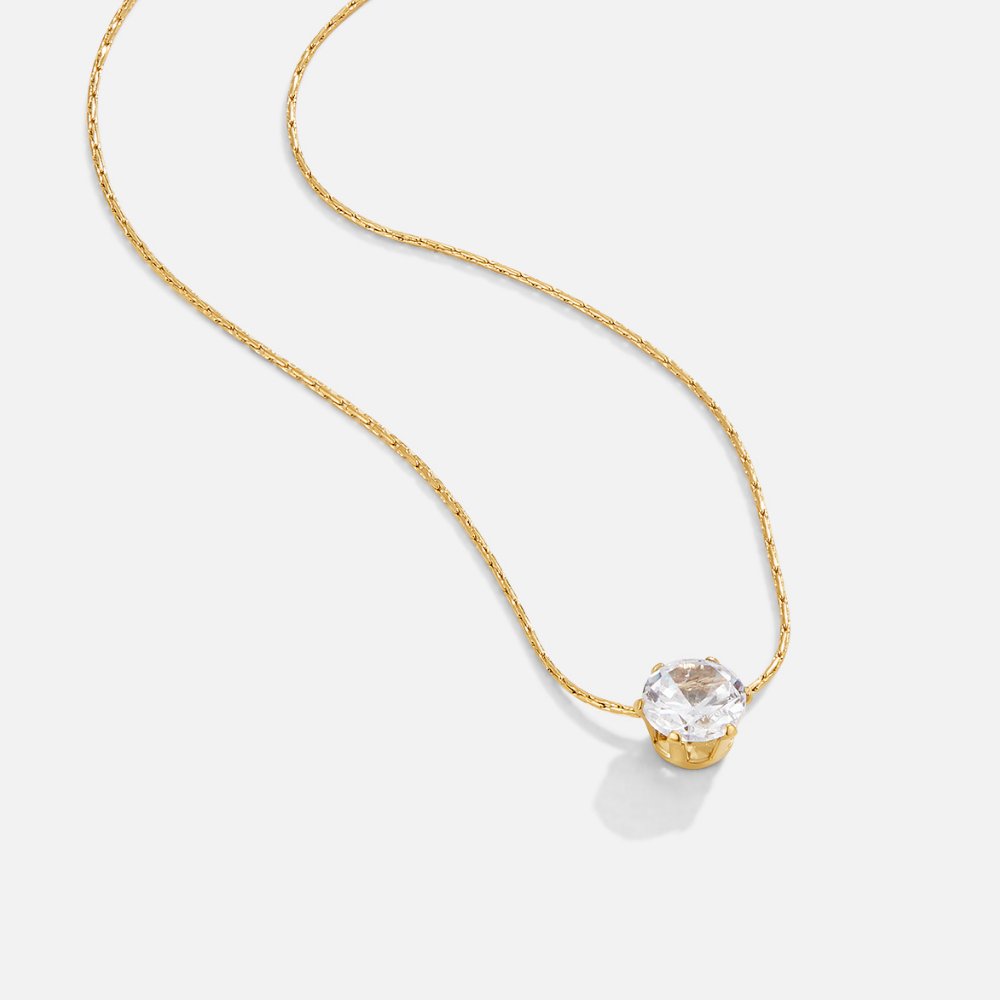 Amaris – Goldene Halskette mit elegantem runden Kristall