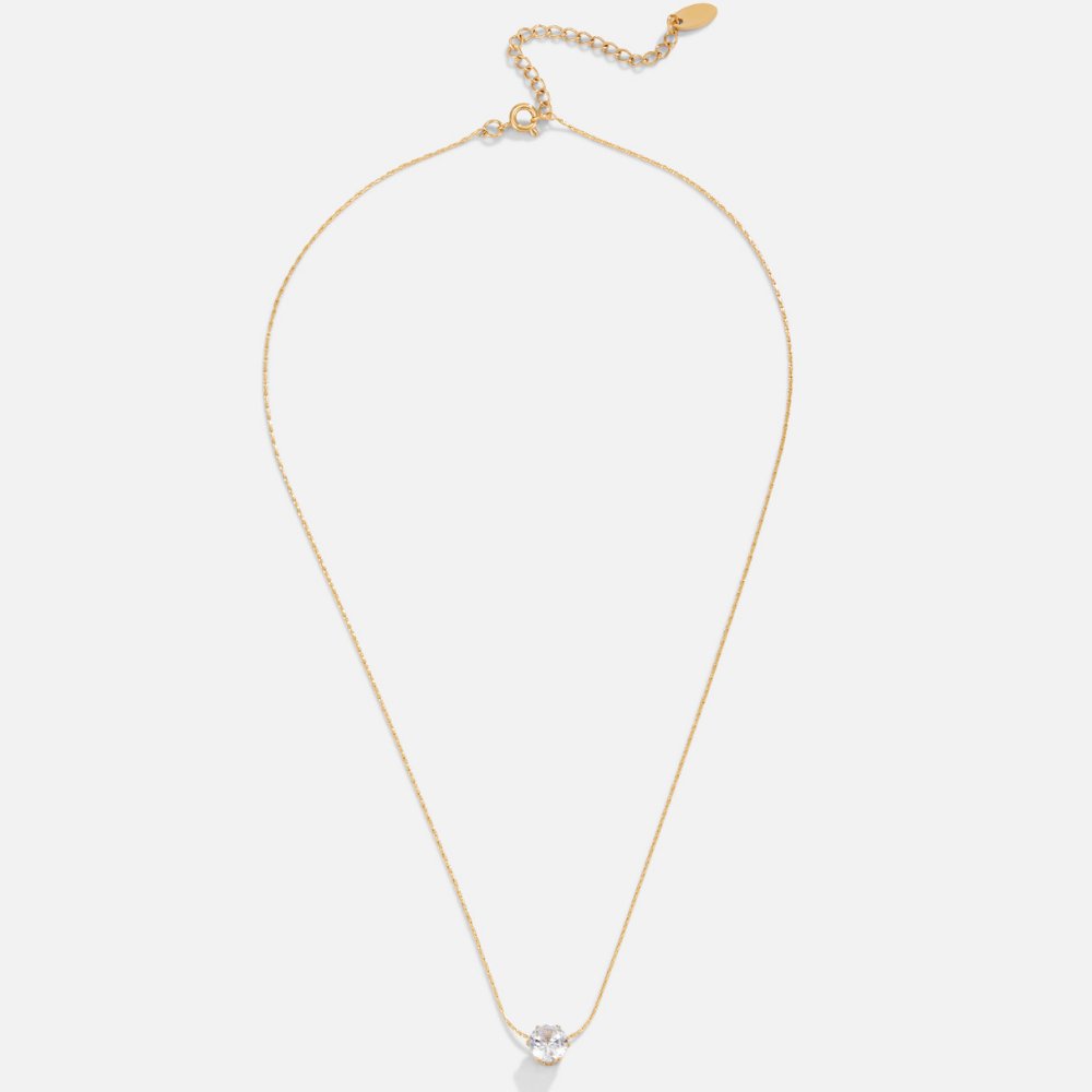 Amaris – Goldene Halskette mit elegantem runden Kristall