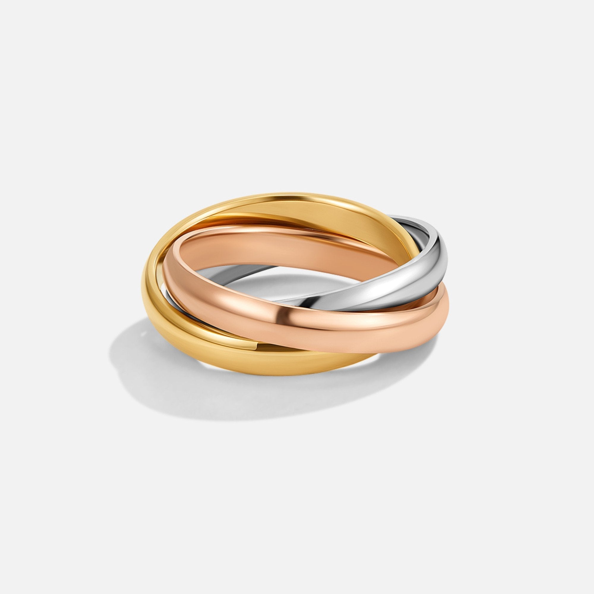Elena – Eleganter Dreifachring in drei Tönen