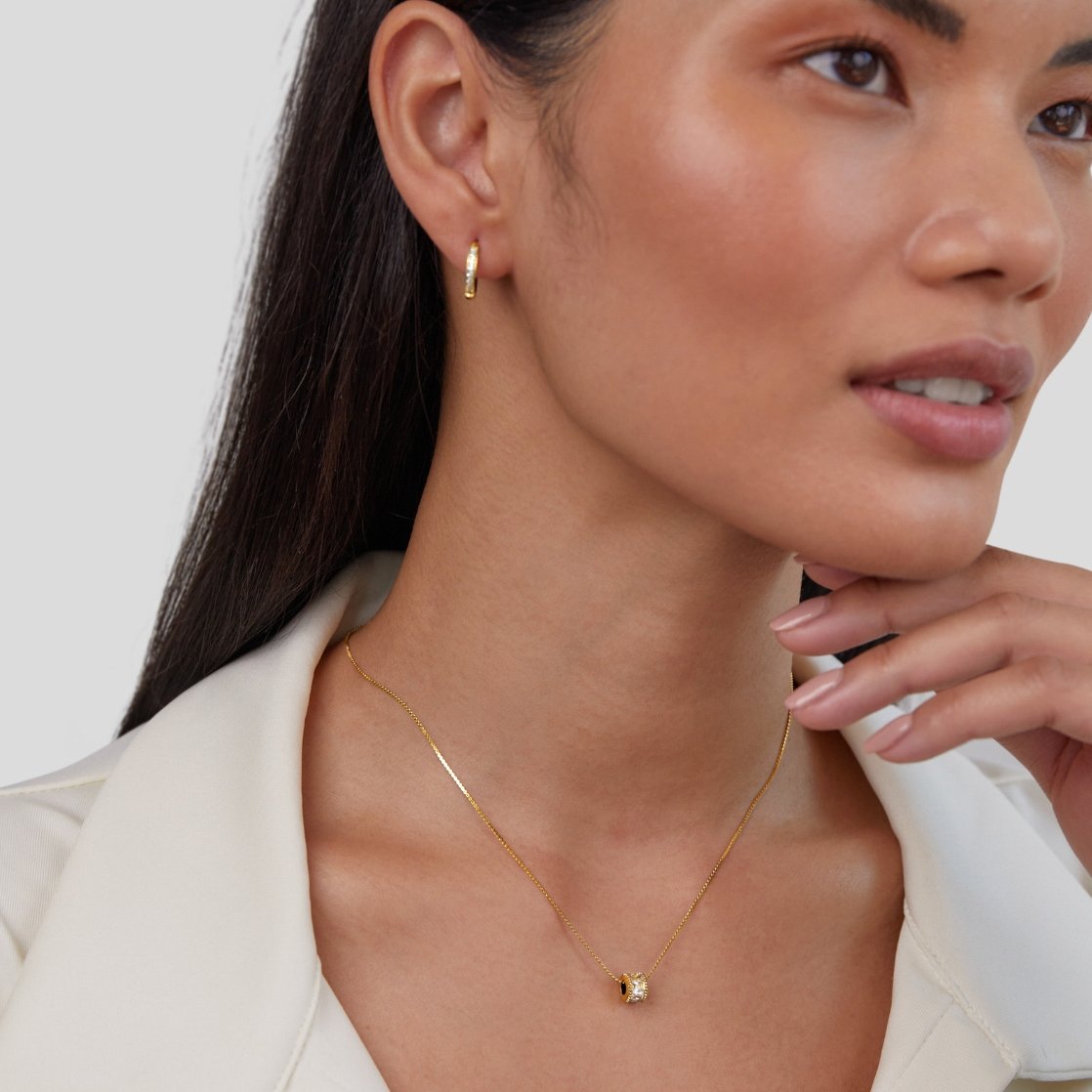 Gigi – Halskette Kristall in 18K Gold