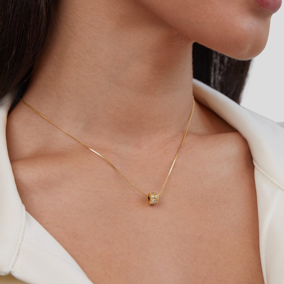 Gigi – Halskette Kristall in 18K Gold