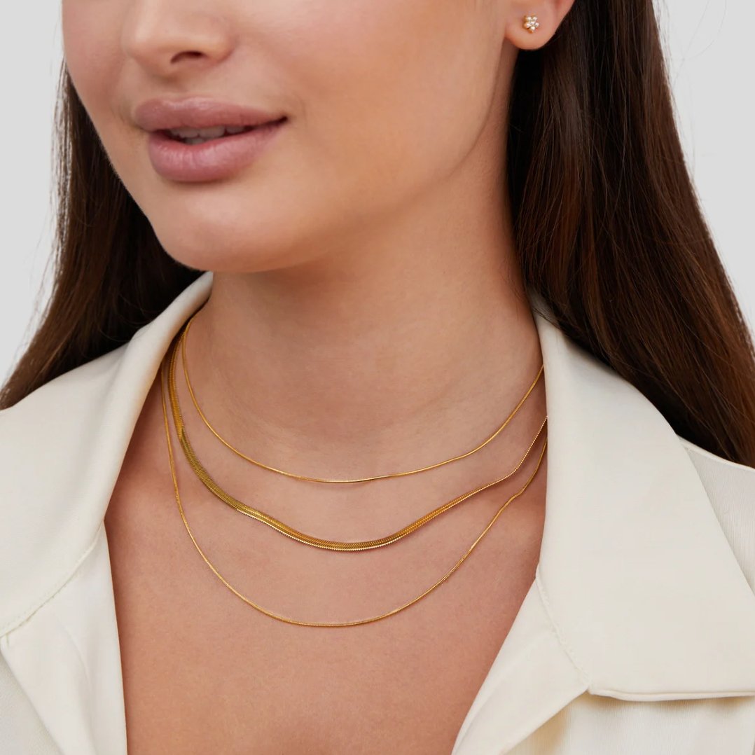 Agot – Halskette Goldene Mehrschichtige Kette
