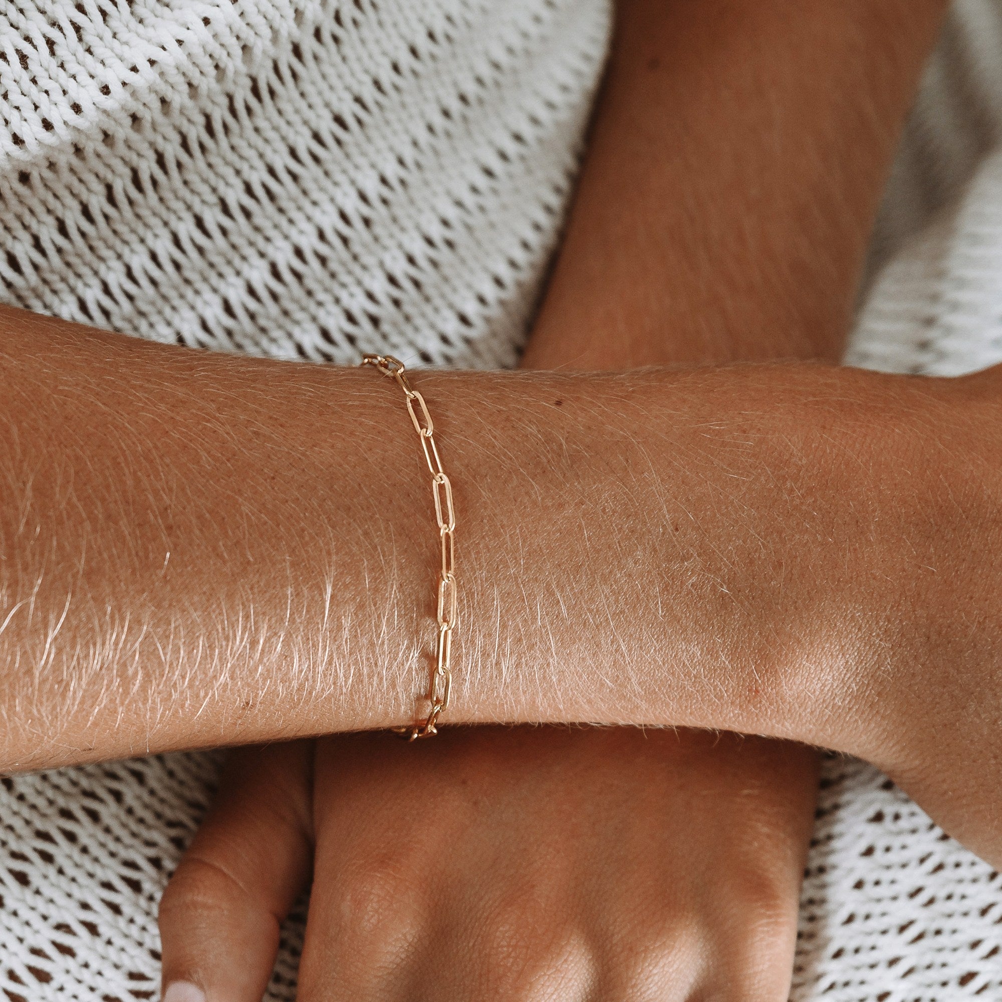 Cozumel – Armband Kette Paperclip Gold