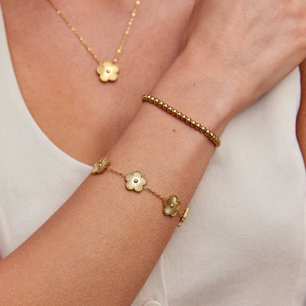 Clary – Armband Kleeblatt Golden