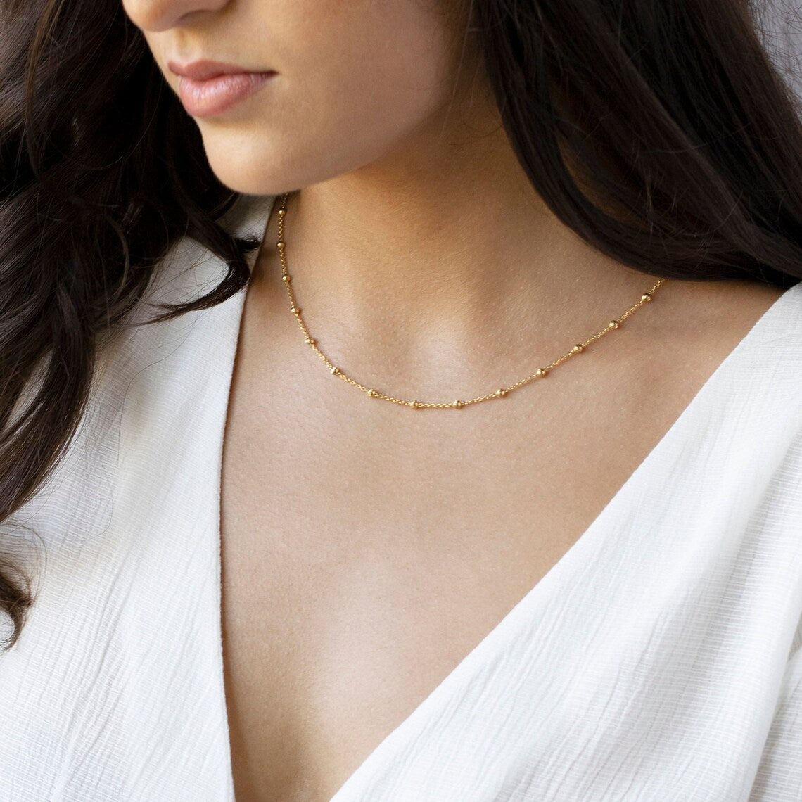 Satellite Choker Halskette - Goldene Luxuskette