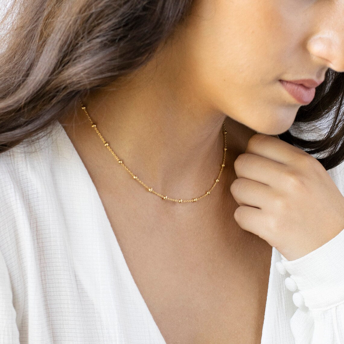 Satellite Choker Halskette - Goldene Luxuskette