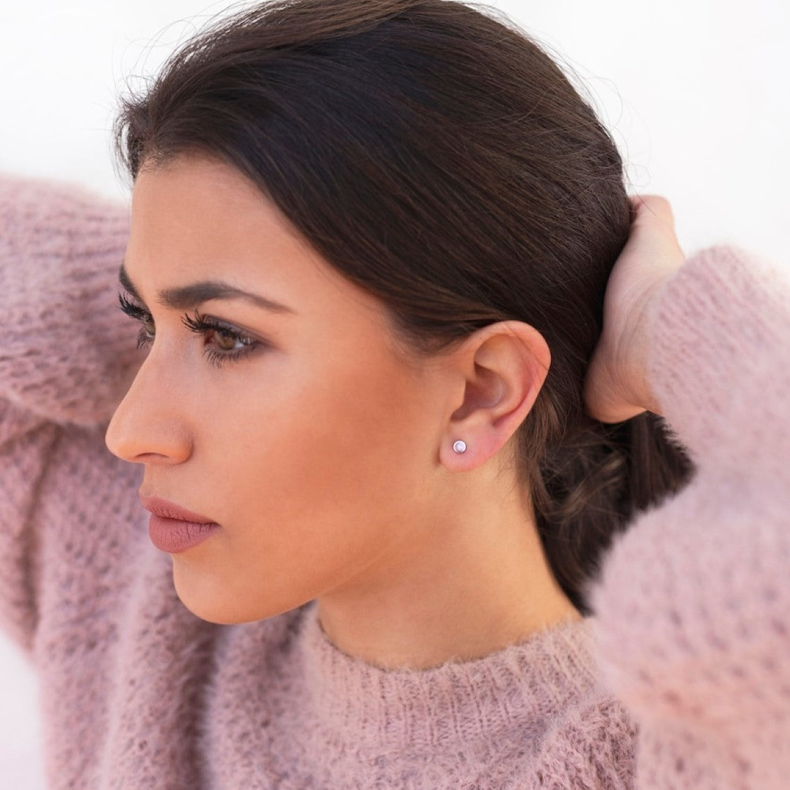 Winziger Kreis Punkt - Minimalistische Ohrstecker