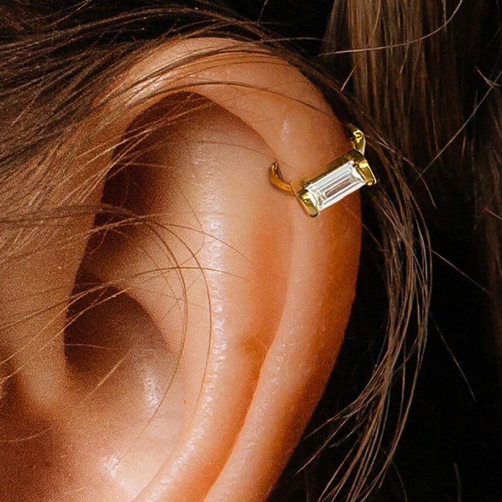 Diamant-Ohrspange - Baguette-Knorpel-Ohrringe