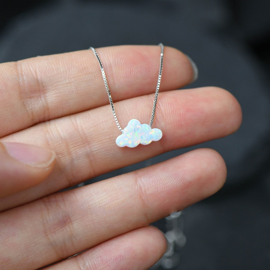Wolke Opal Halskette - Wolke Anhänger Halskette