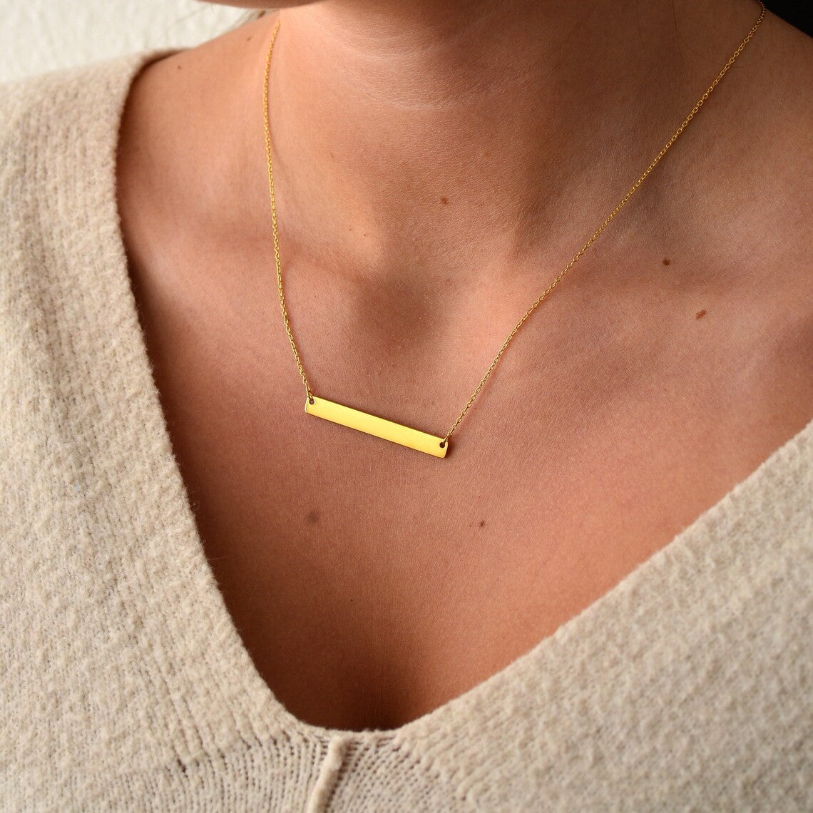 Name Bar Halskette - Personalisierte Bar Halskette