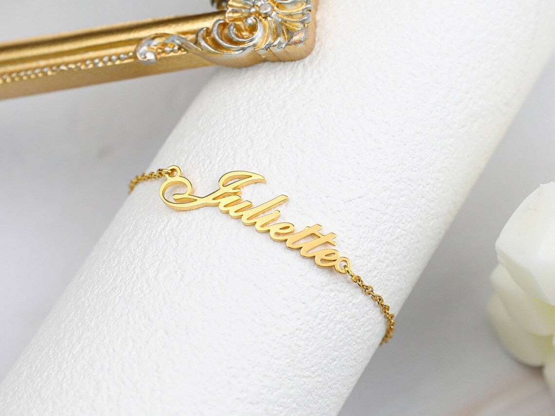 Gold Personalisierte Namens-Anklet - Fußkettchen mit deinem Namen