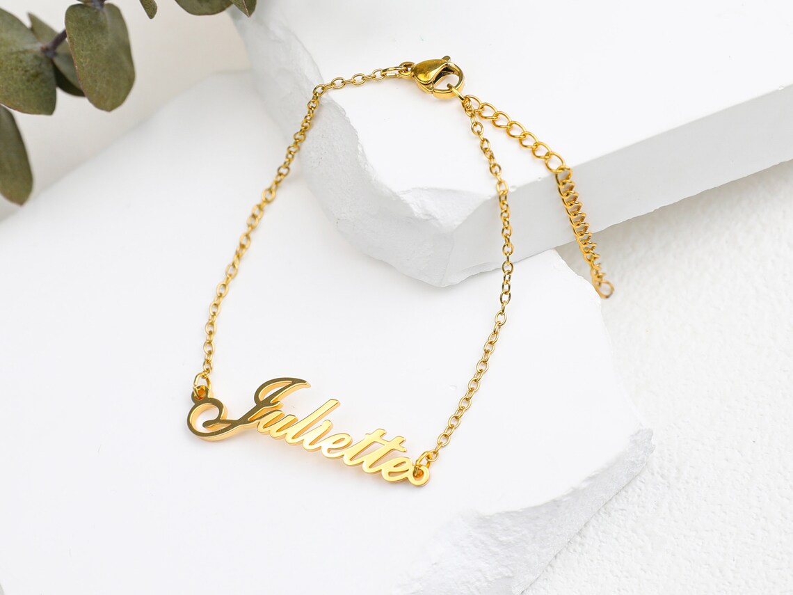Gold Personalisierte Namens-Anklet - Fußkettchen mit deinem Namen
