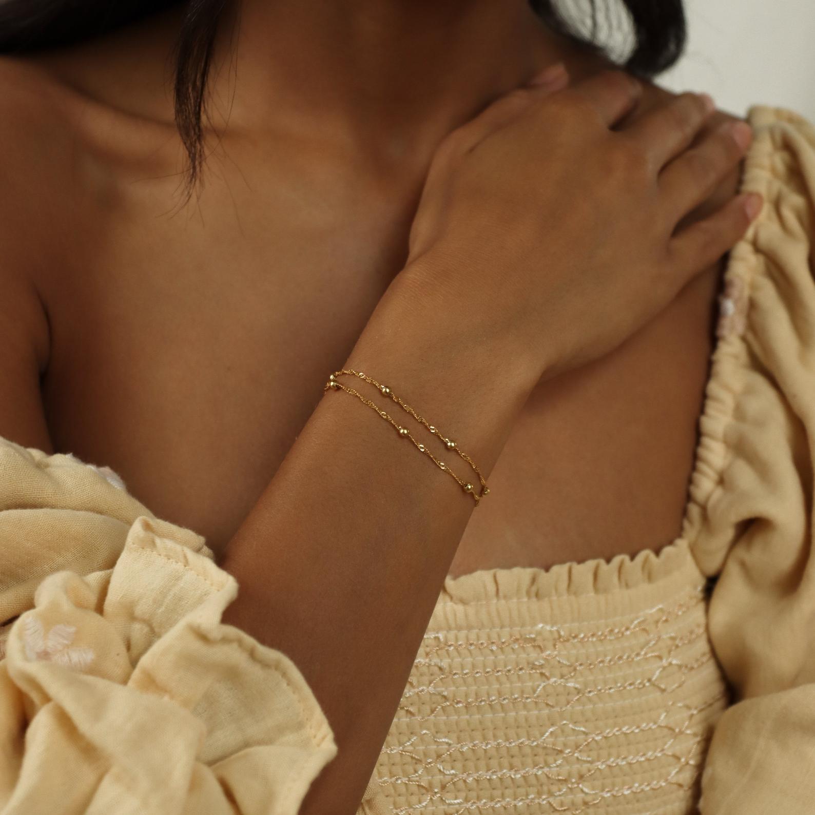 Ripple Bead Doppelkette - Lagen-Armband