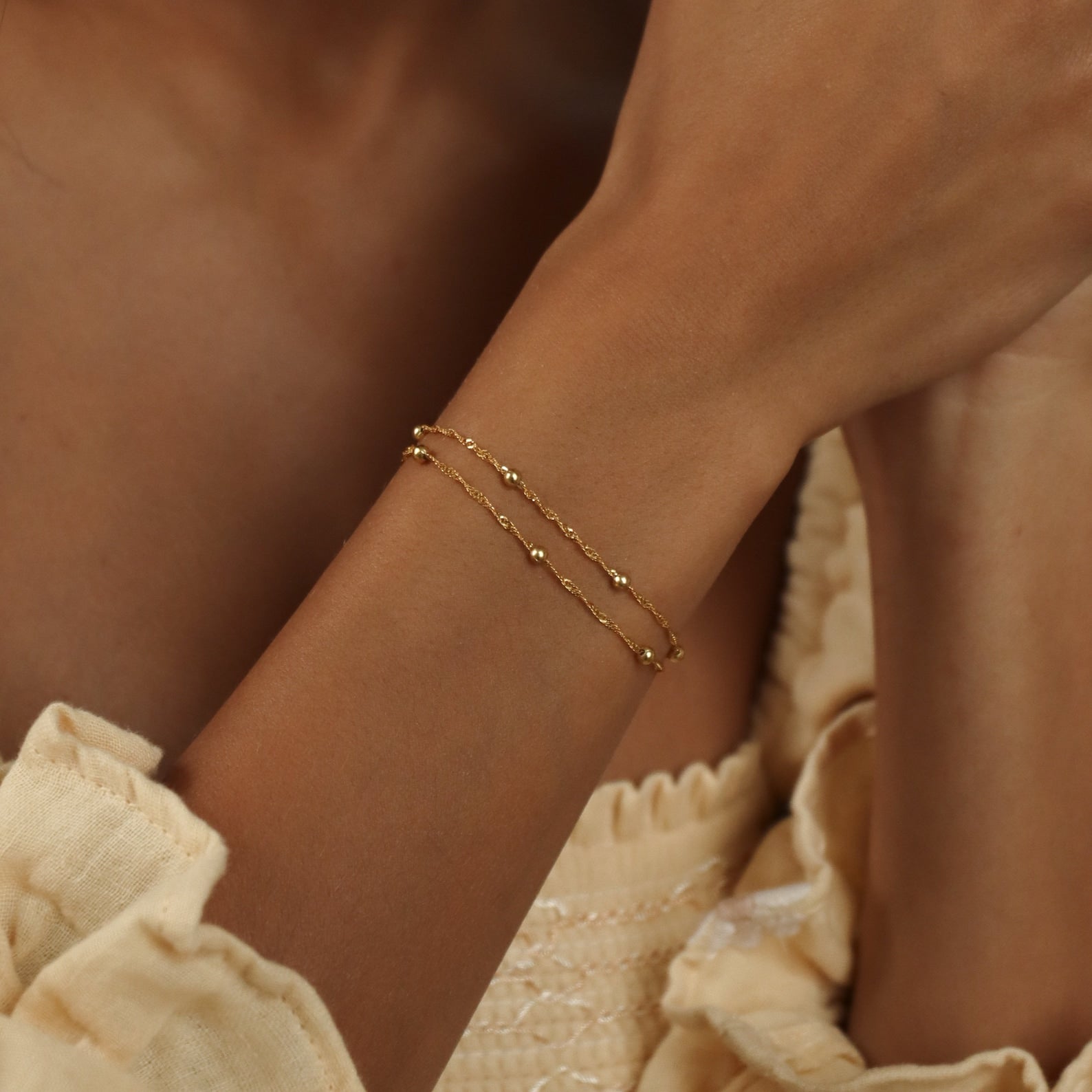 Ripple Bead Doppelkette - Lagen-Armband