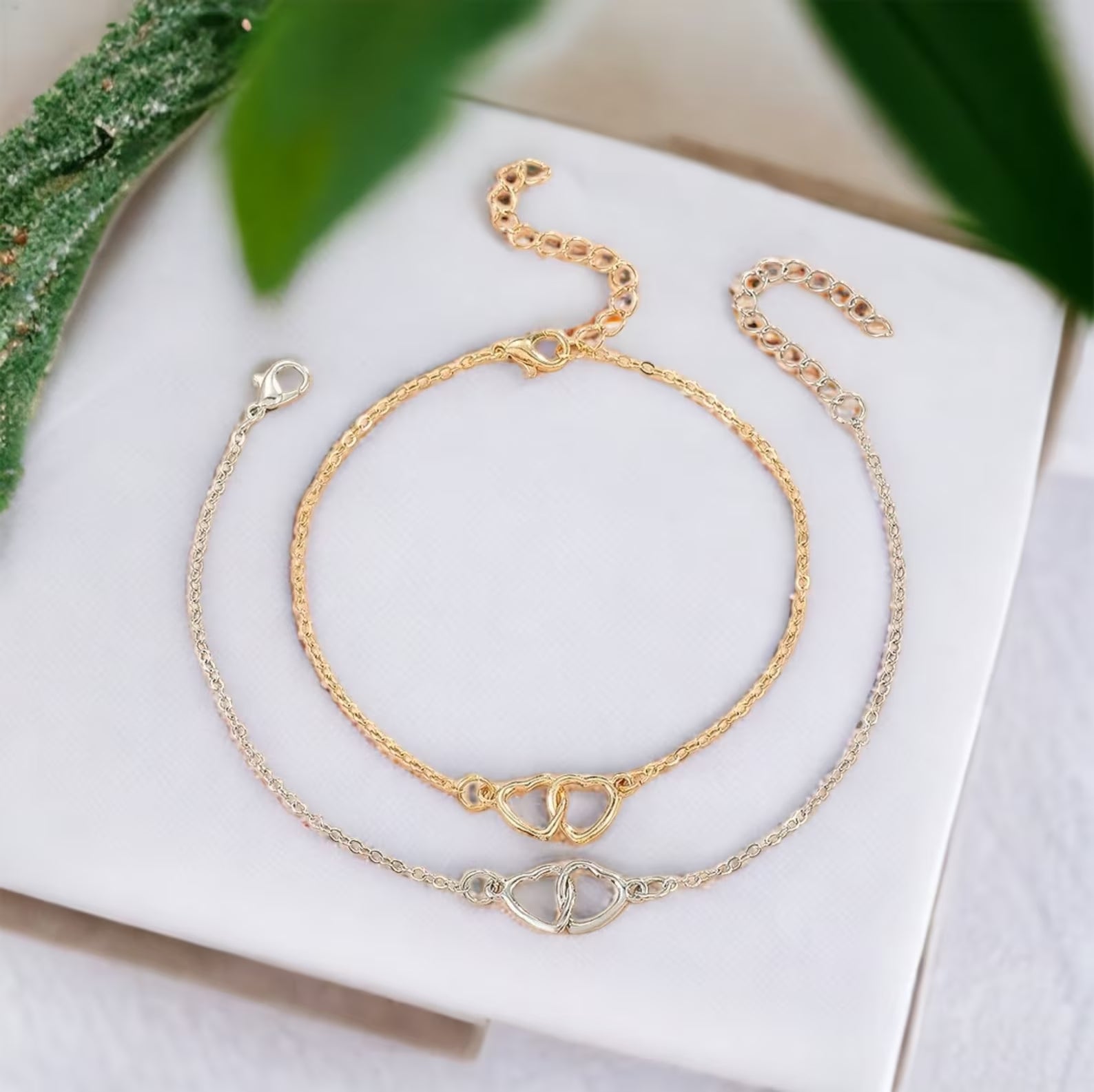 Minimalistische Herz Anklet - Herz-Glieder-Fußkette