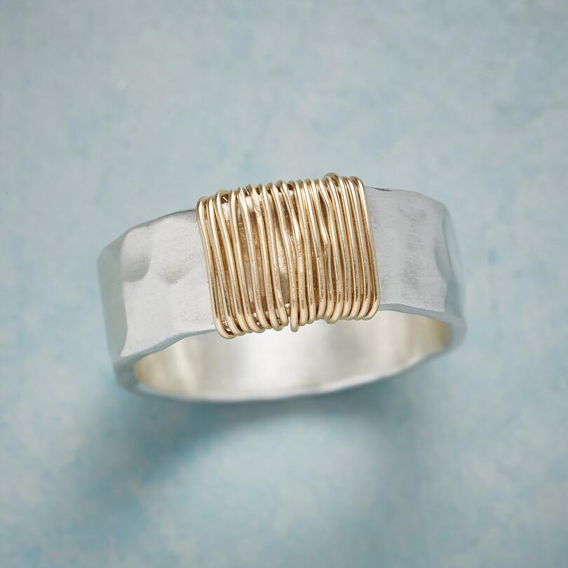Karen – Vintage Silberring mit Goldfäden