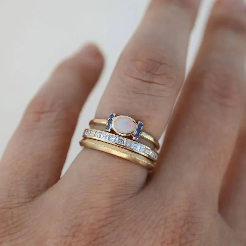 Oprah – Ensemble von Vintage-Ringen aus Gold mit Opal