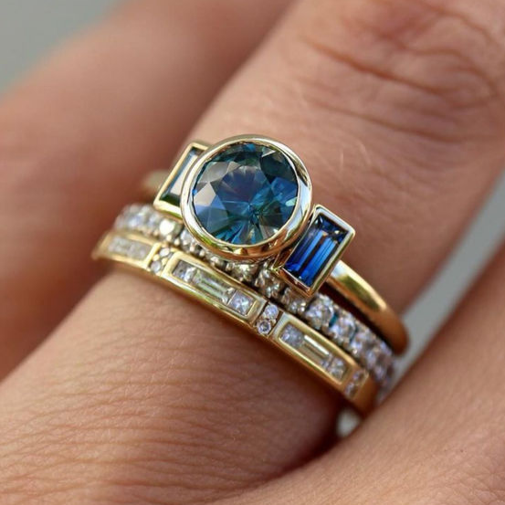 Elsa – Set von Vintage-Ringen in Elegantem Blau