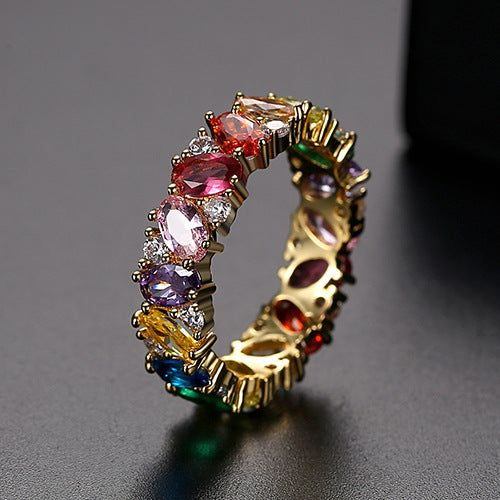 Dalia – Vintage-Ring mit mehrfarbigen Zirkonia