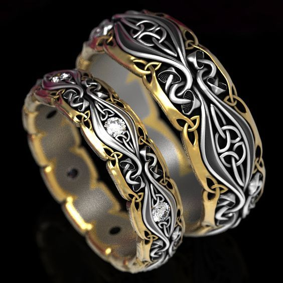 Evelyn – Vintage-Ring für Paare in Gold und Silber