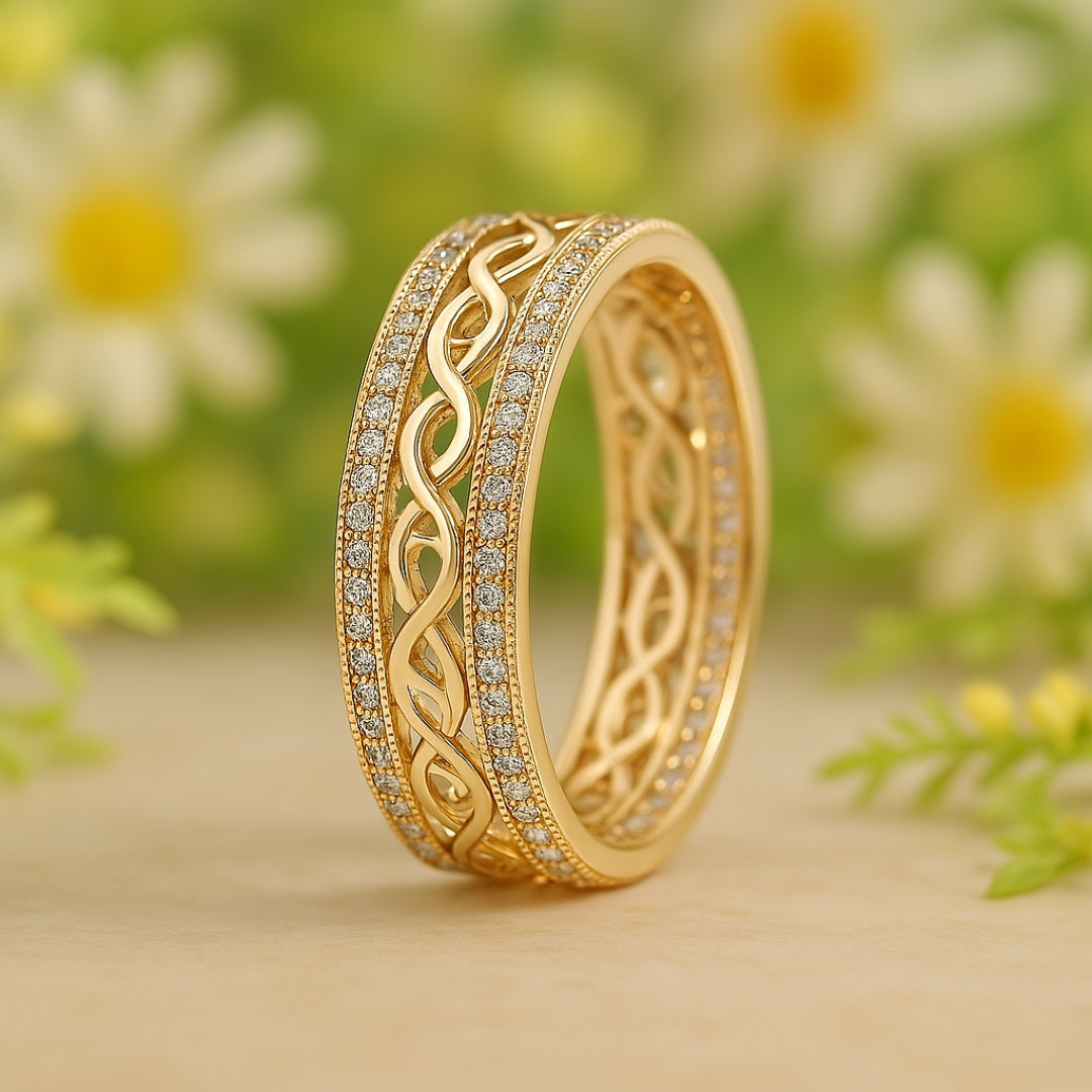 Elena – Goldener Hohl Glänzender Ring