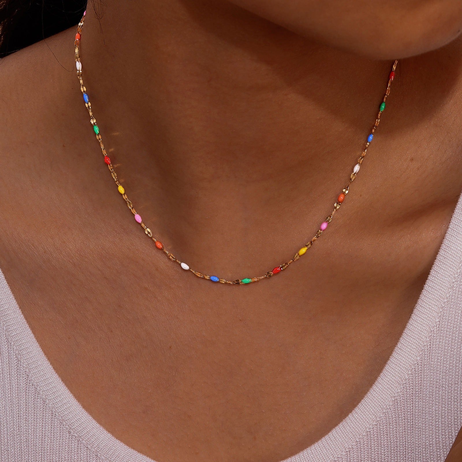 Celeste – Regenbogen-Choker-Halskette