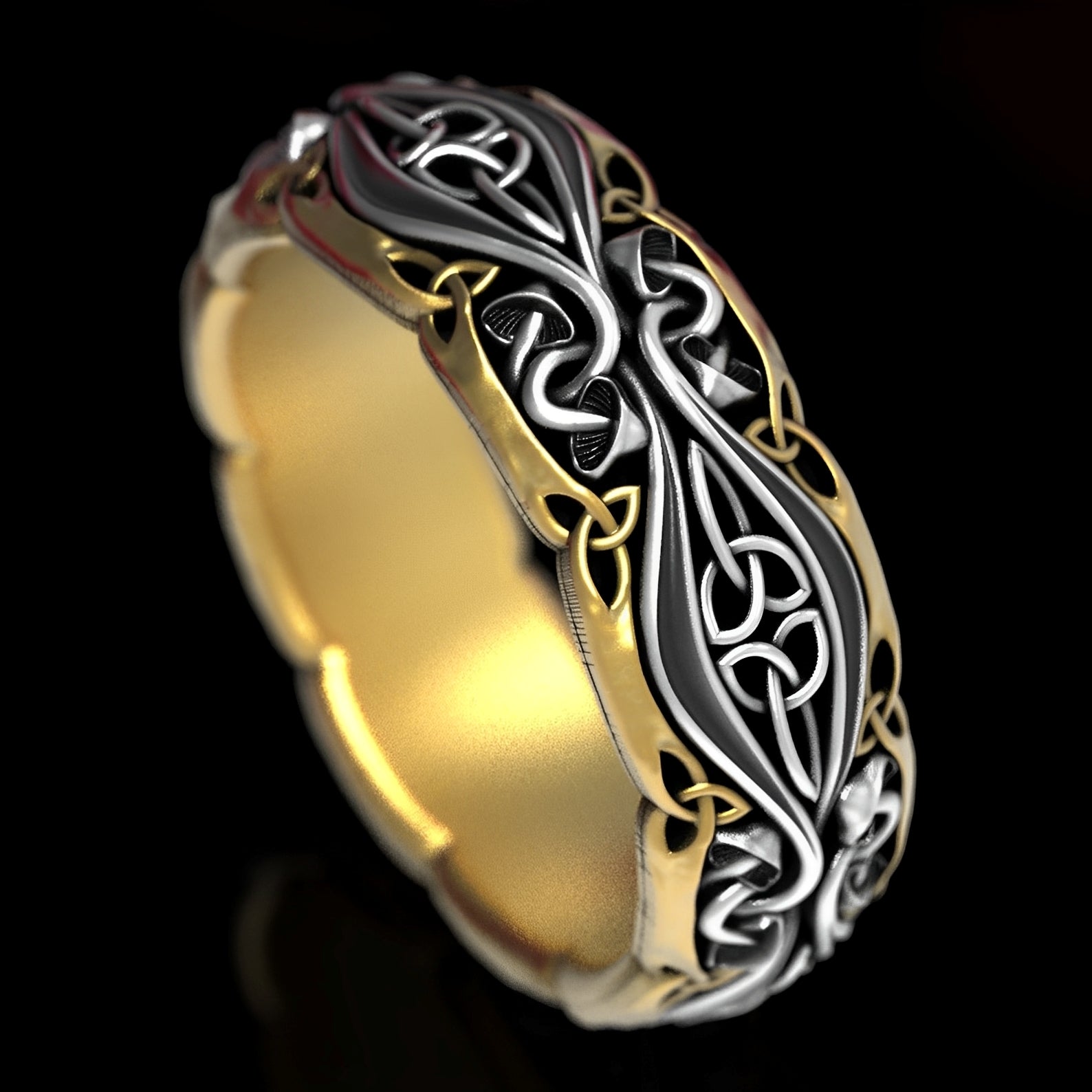 Evelyn – Vintage-Ring für Paare in Gold und Silber