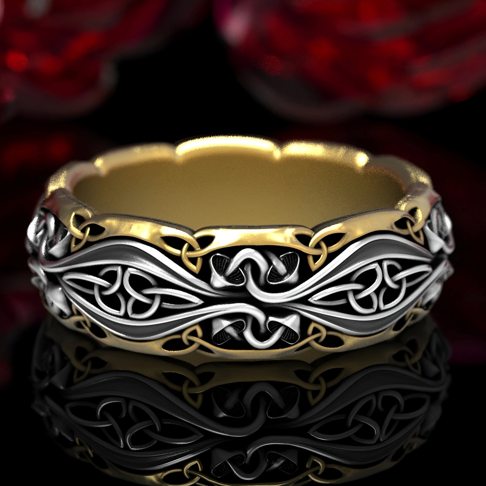Evelyn – Vintage-Ring für Paare in Gold und Silber