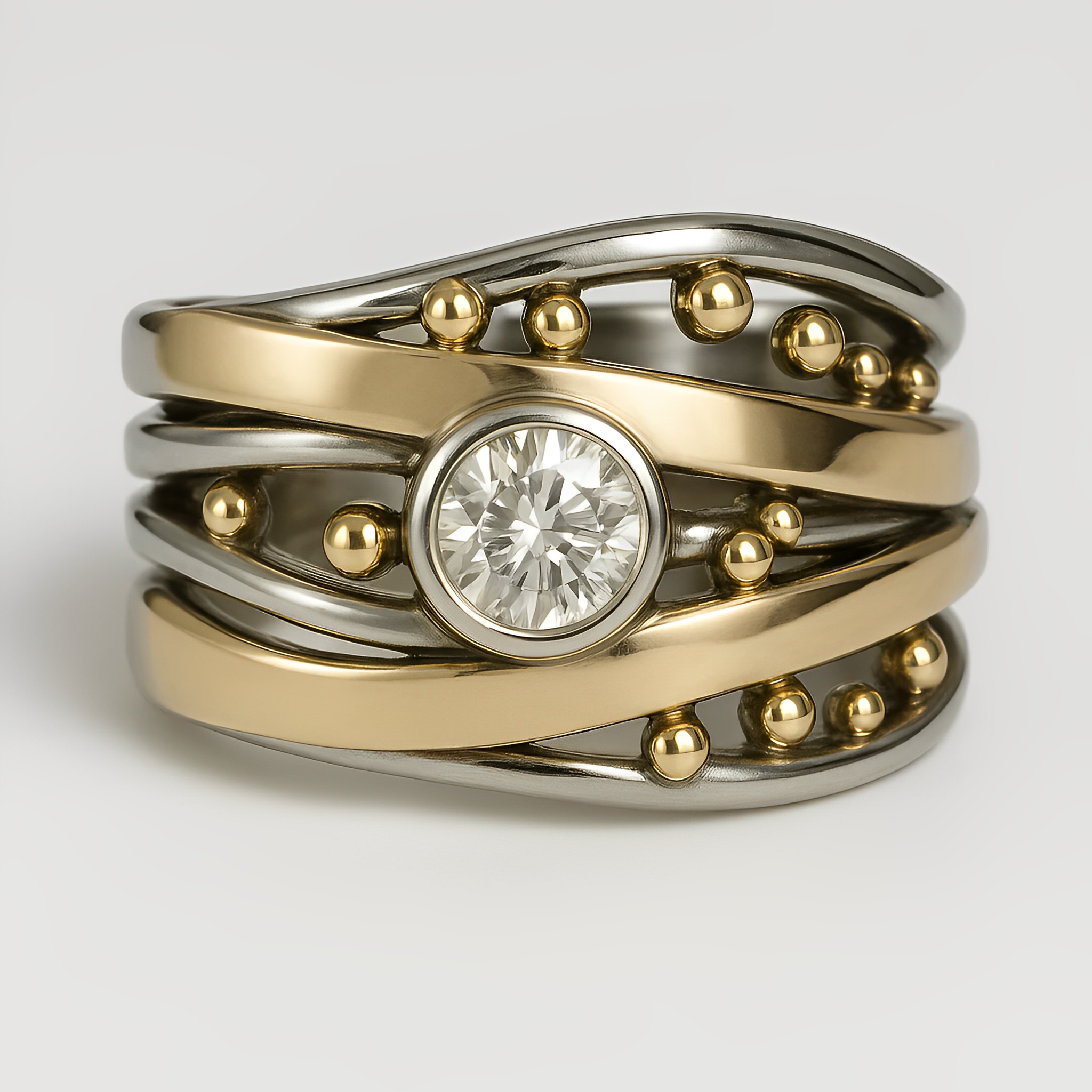 Dalia – Vintage Goldener Ring mit Eingefasstem Zirkonia