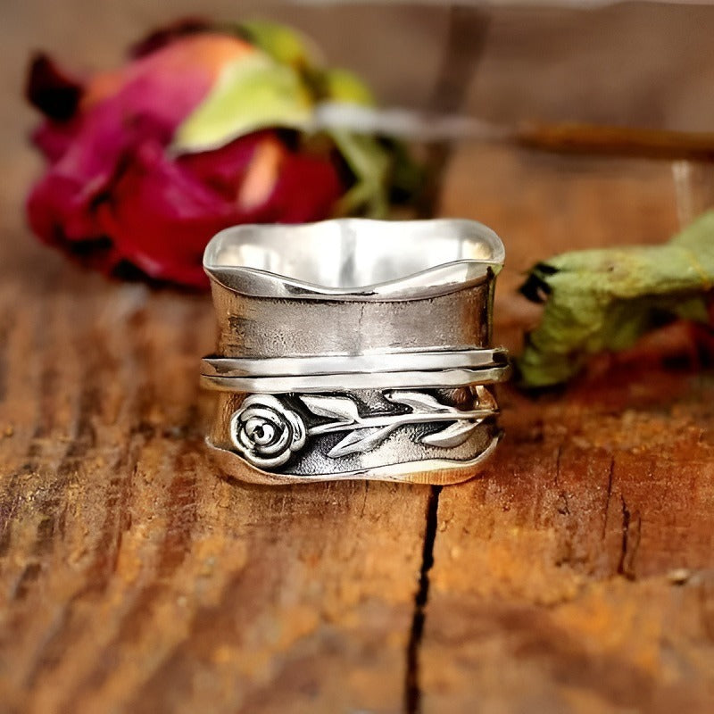 Lilwen – Ring Blume Vintage aus Silber