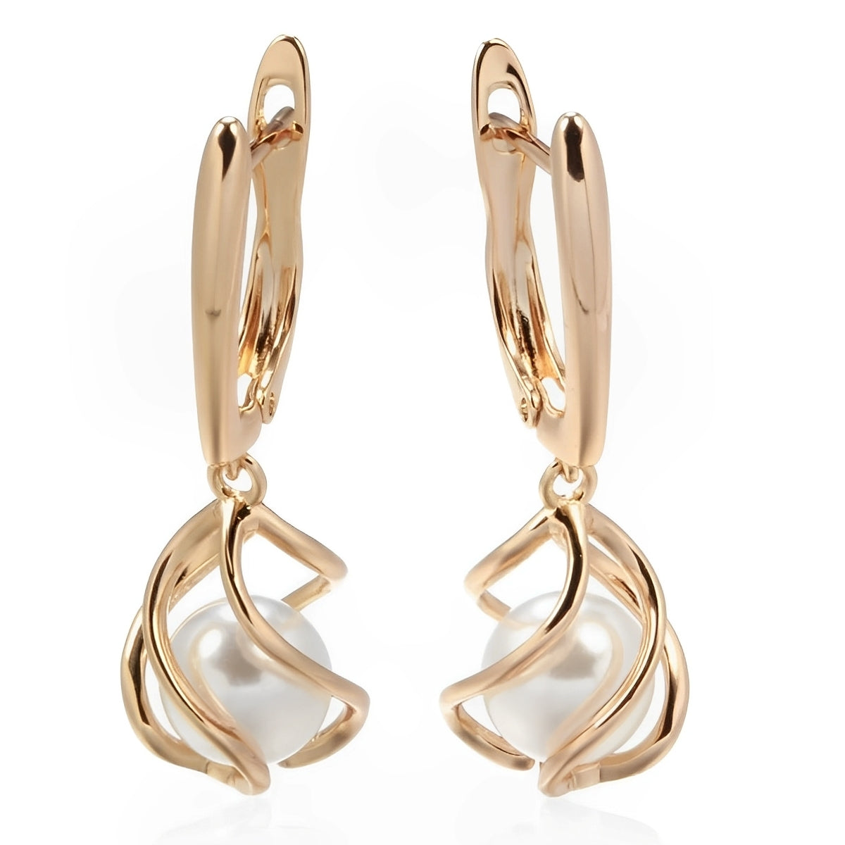 Elena – Elegante Perlenohrringe in Gold